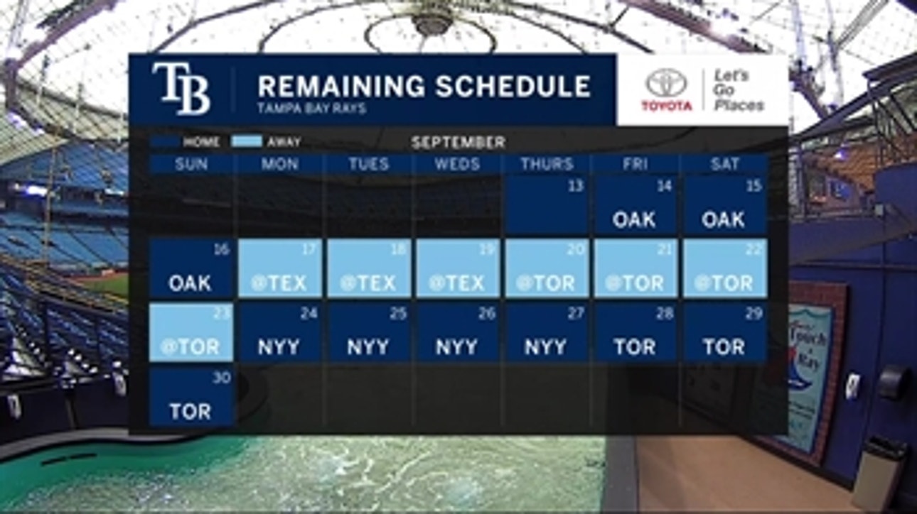 No days off: Rays begin final stretch of regular season with series vs. A's