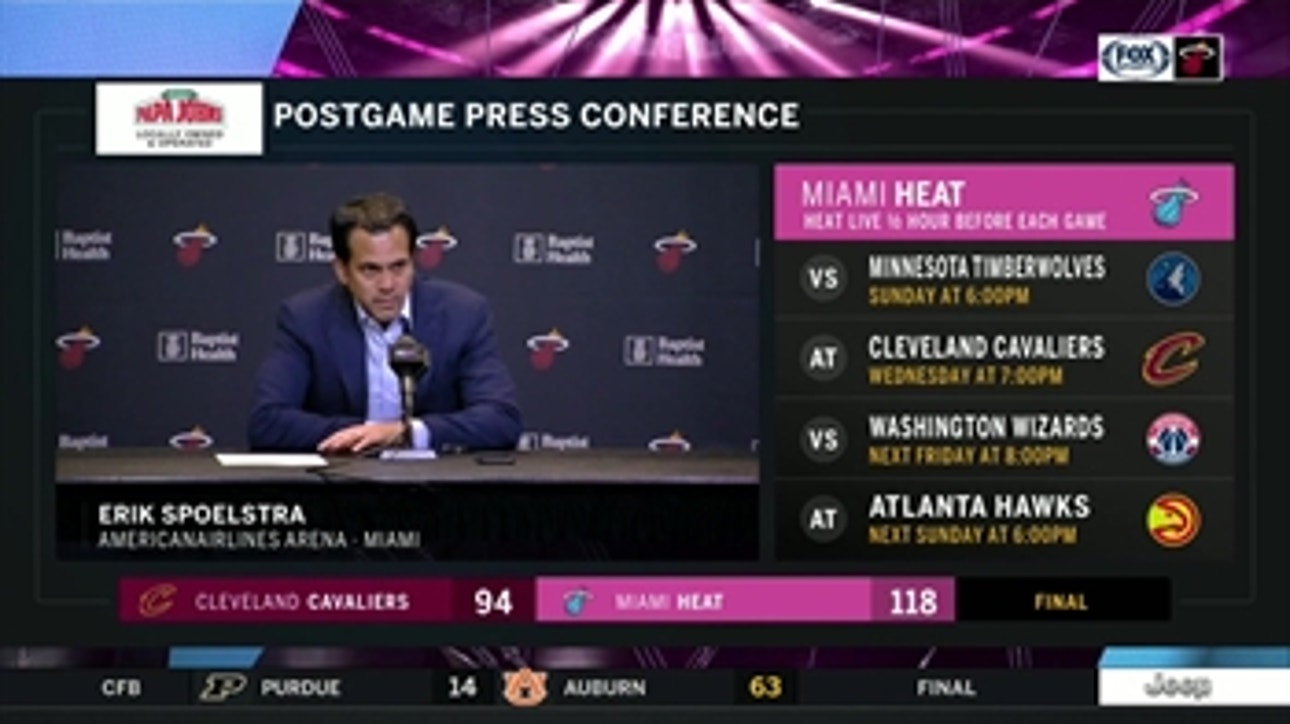 Erik Spoelstra breaks down Justise Winslow's impact on Heat after win over Cleveland