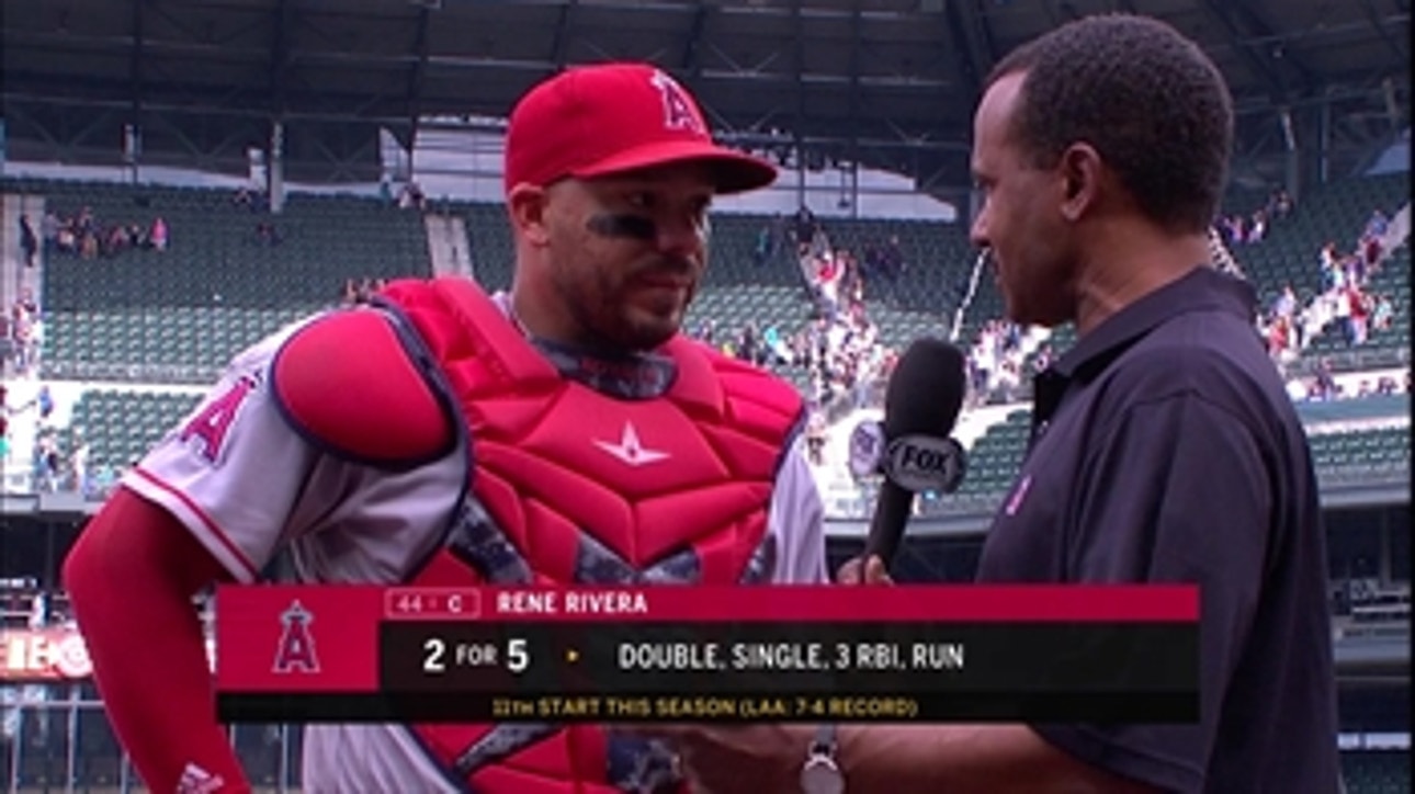 Catcher Rene Rivera (2-for-5, 3 RBI) and Angels take down Mariners, 8-2, on Sunday