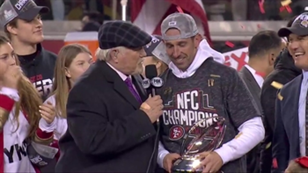 The San Francisco 49ers NFC Championship trophy ceremony