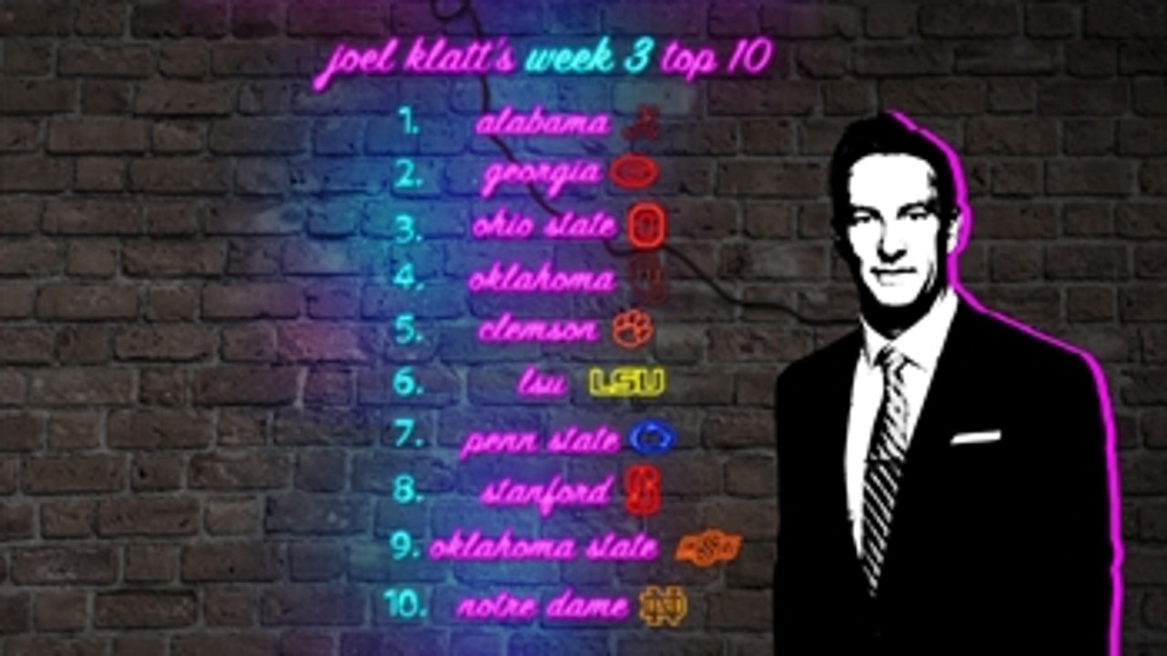 Joel Klatt's Week 3 Top 10
