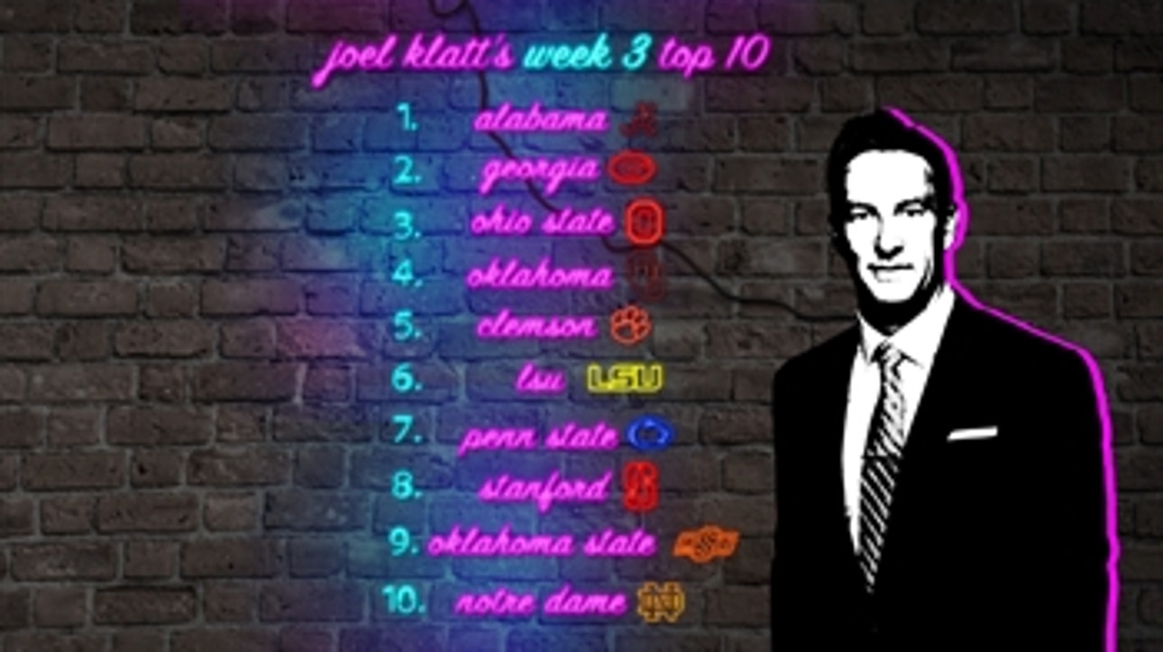 Joel Klatt's Week 3 Top 10