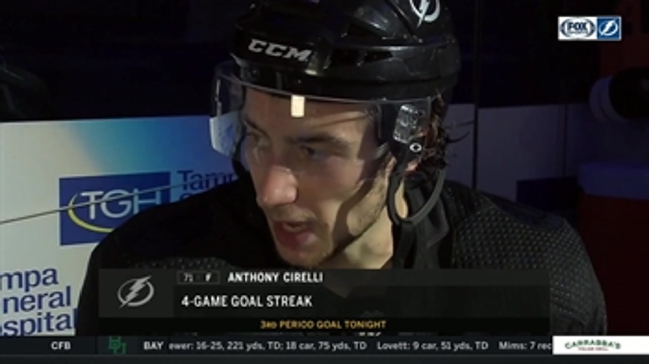 Anthony Cirelli on Lightning's power-play success, progress of his offensive game
