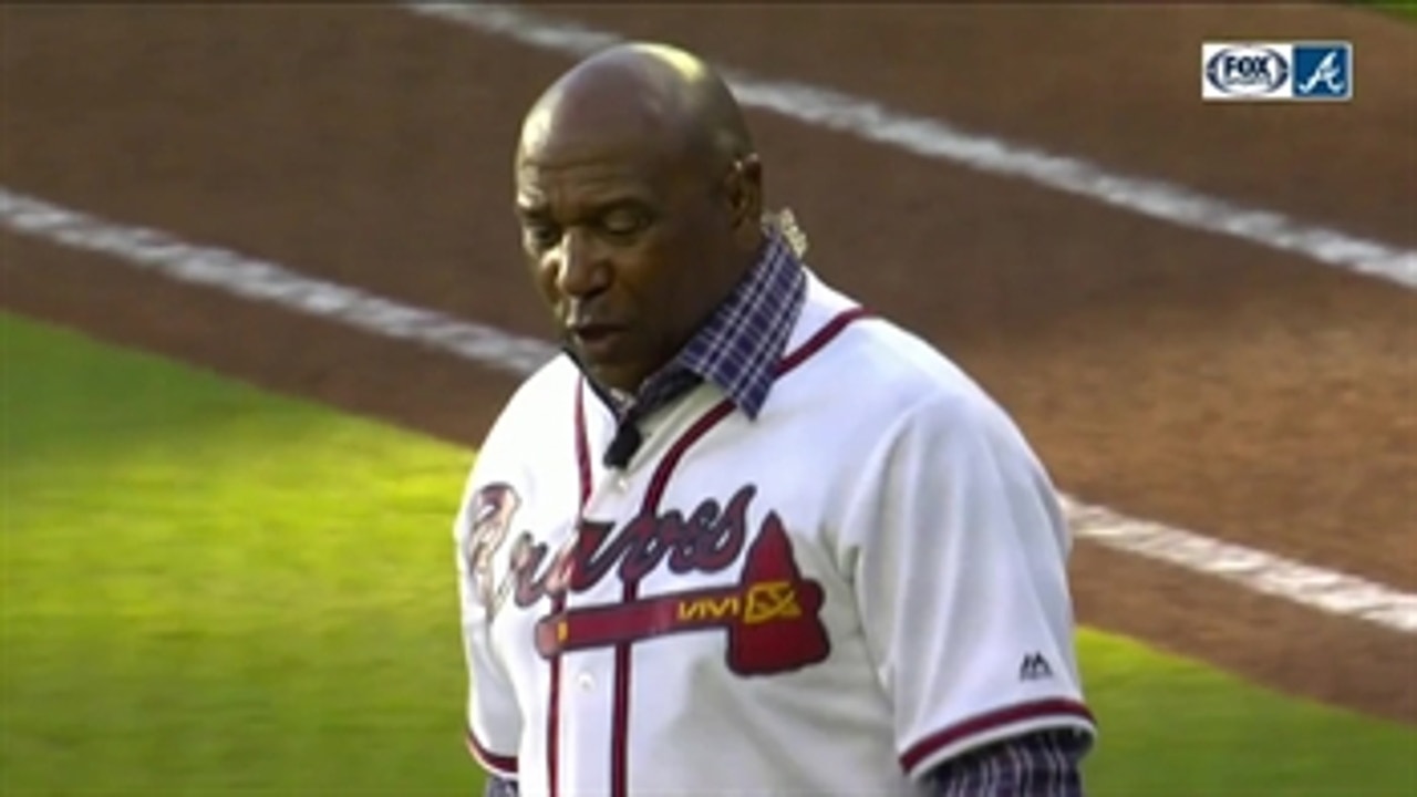 Mic'd Up: Terry Pendleton throws out first pitch at 2019 Braves home opener