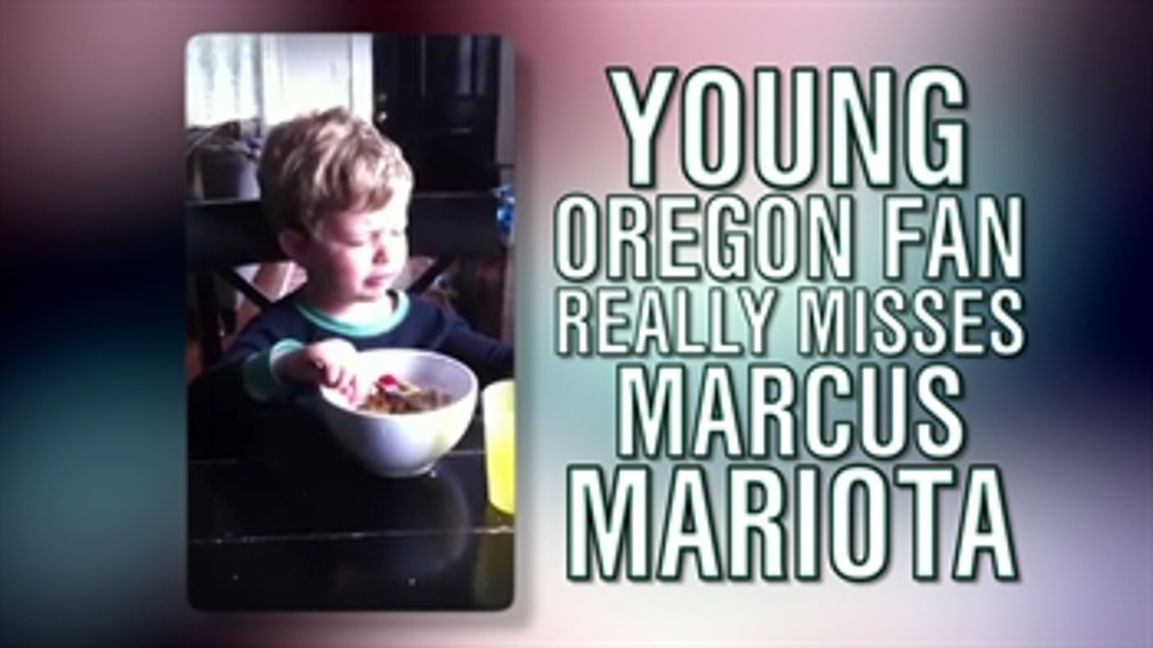 Young University of Oregon football fan is not too happy about Marcus Mariota leaving for the NFL