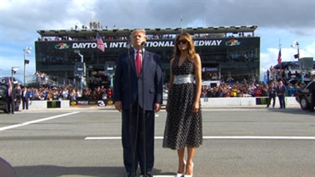 President Donald Trump gives the starting command at the 62nd Daytona 500