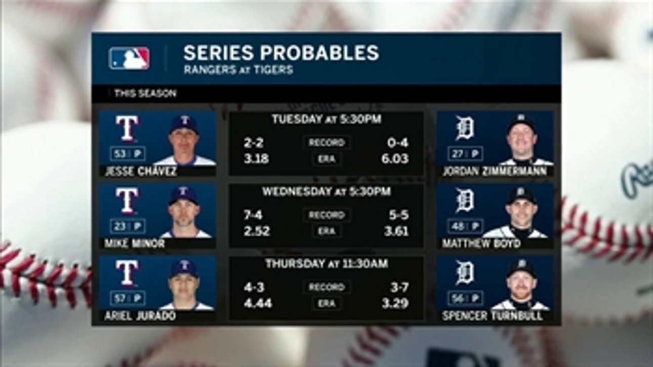 Probables for Rangers Series vs. Tigers ' Rangers Live