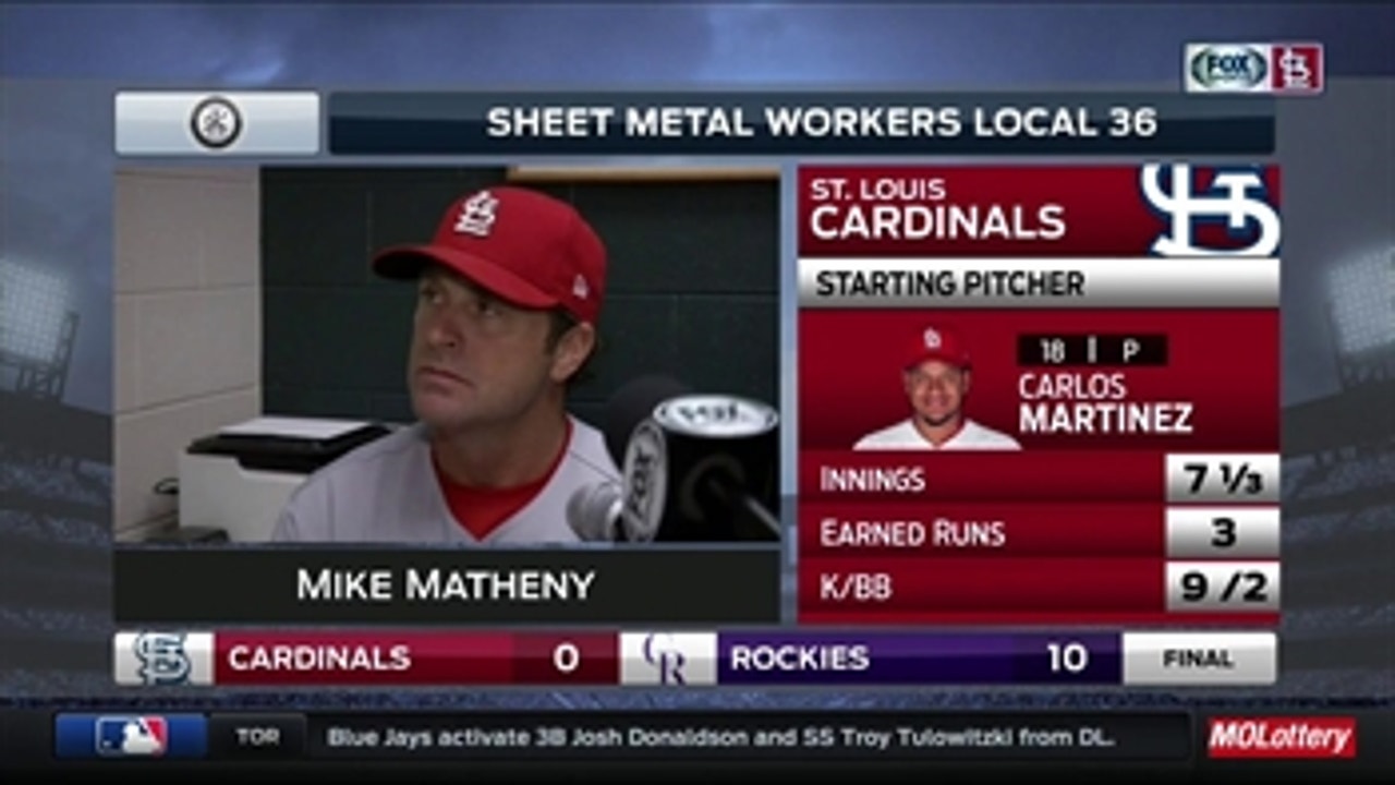 Matheny: Cardinals 'couldn't capitalize' in 10-0 loss to Rockies