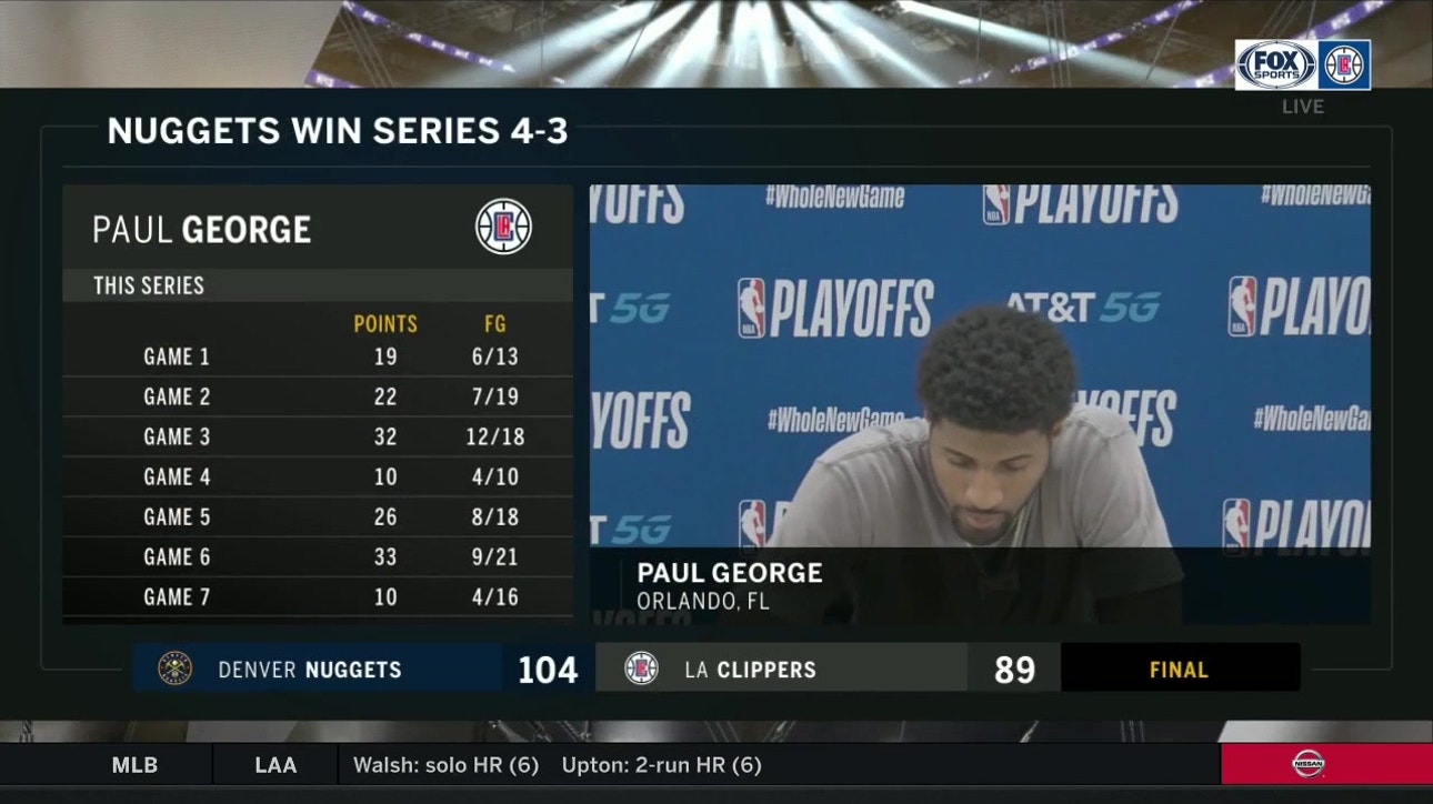 Paul George discusses season-ending loss