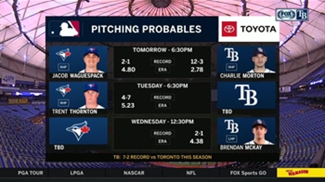Charlie Morton kicks things off against Blue Jays as Rays look for their 7th straight win