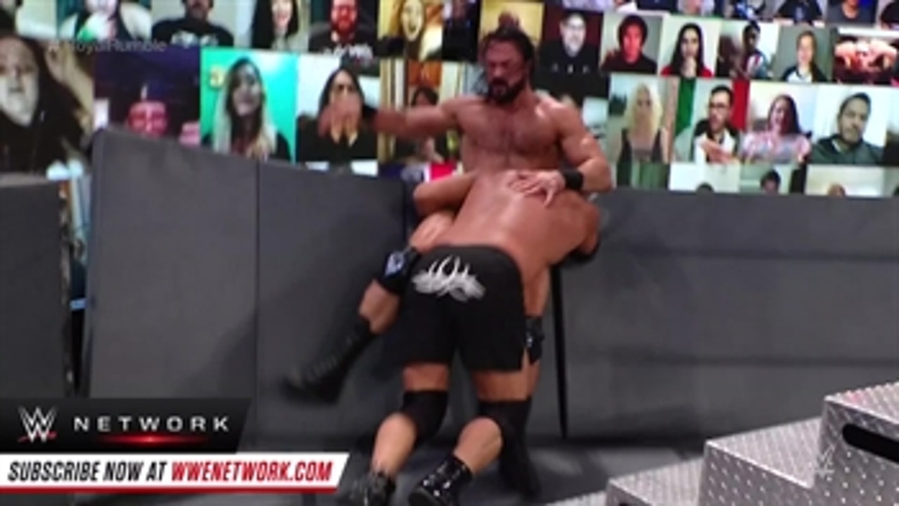 Goldberg Spears Drew McIntyre through the barricades: Royal Rumble 2021 (WWE Network Exclusive)