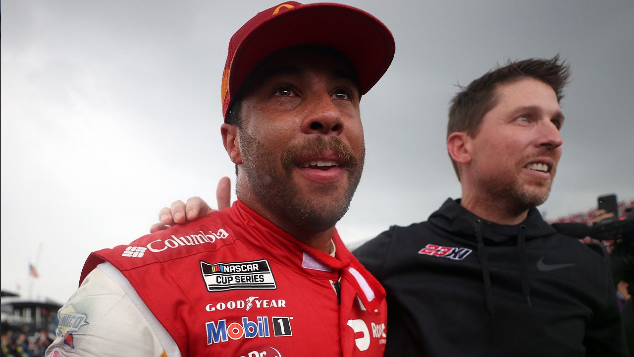 Bubba Wallace's full celebration after winning at Talladega Superspeedway