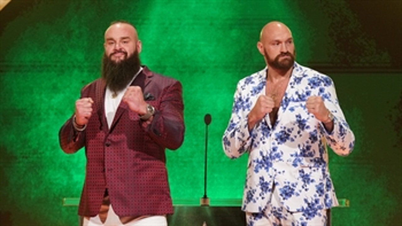 Tyson Fury shares an intense handshake with Braun Strowman: WWE Announcement, Oct. 11, 2019