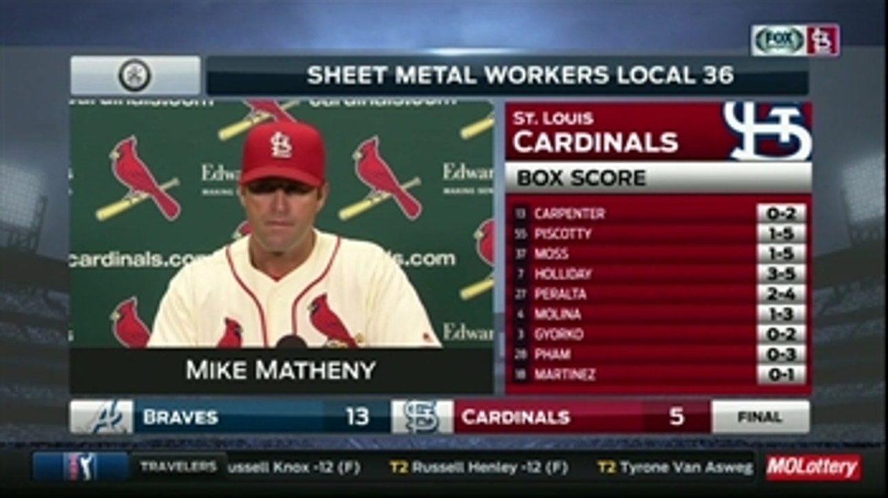 Matheny says Carpenter checked out fine after early exit Saturday