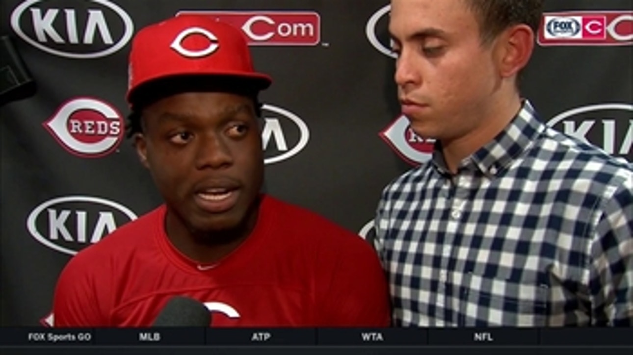Aristides Aquino reacts to winning both NL Player of the Month and Rookie of the Month