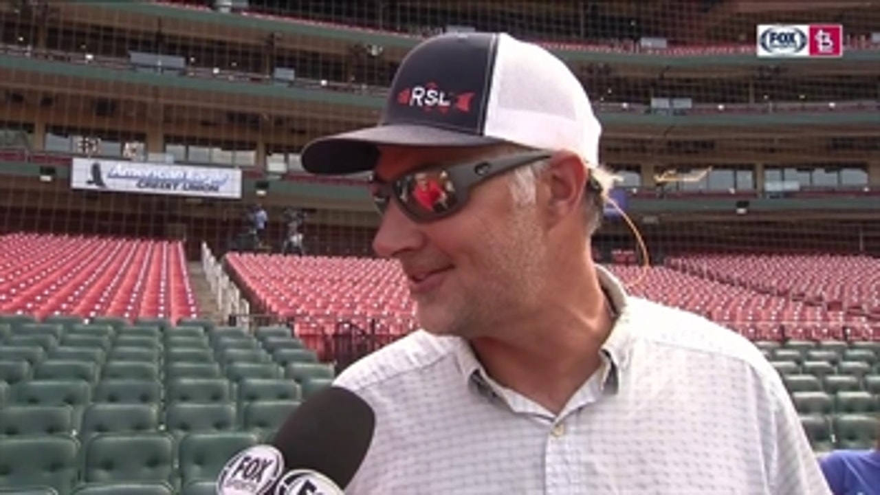 Matt Morris visits Busch with his team of 9-year-olds