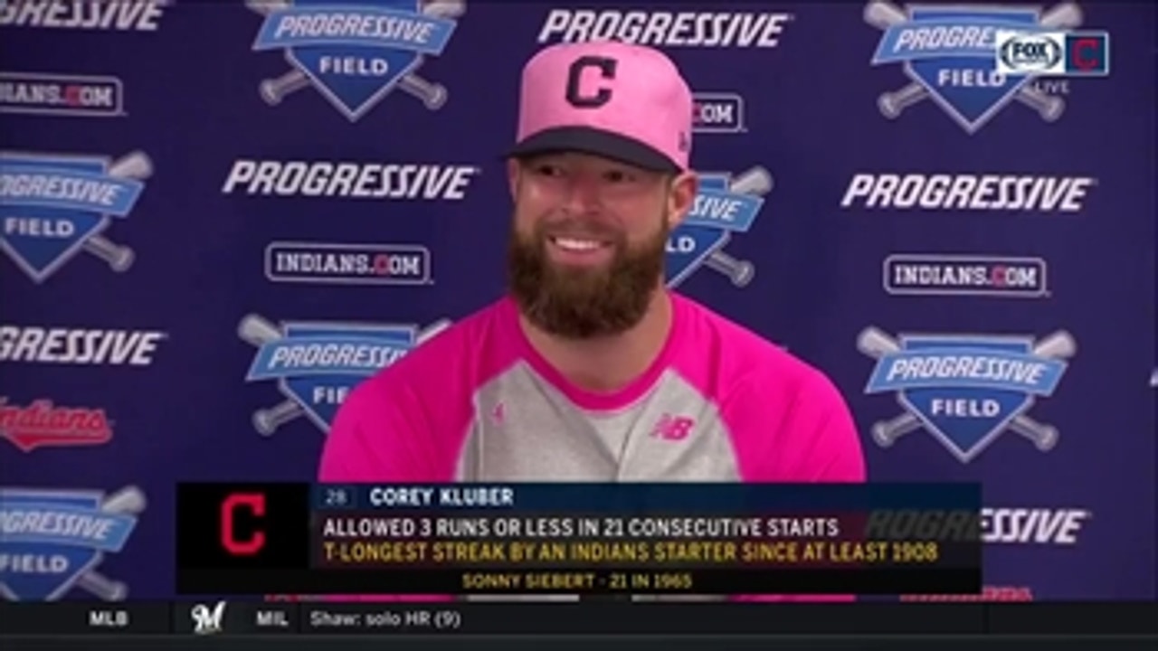 Corey Kluber cracks smile talking about top of Indians' lineup