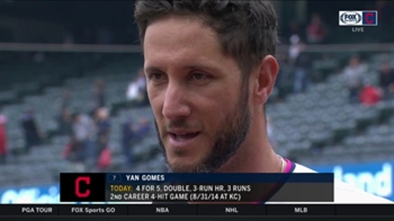 Yan Gomes 'caught the rhythm' with second career four-hit game