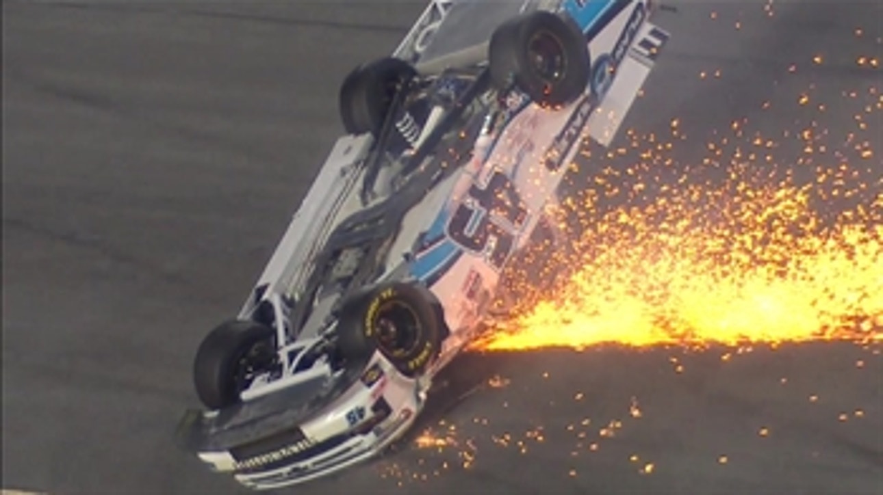 Ty Majeski wrecks and flips upside down during Daytona's Gander Truck Series Race