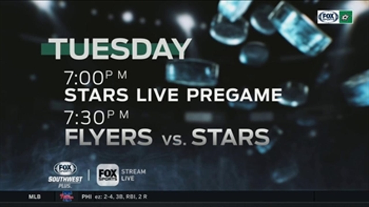 Stars at Home to the Host the Flyers Next ' Stars Playoff Push