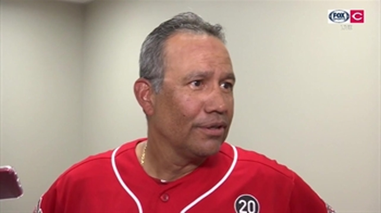 Freddy Benavides happy to split with first place Braves as Reds eye wild card spot.