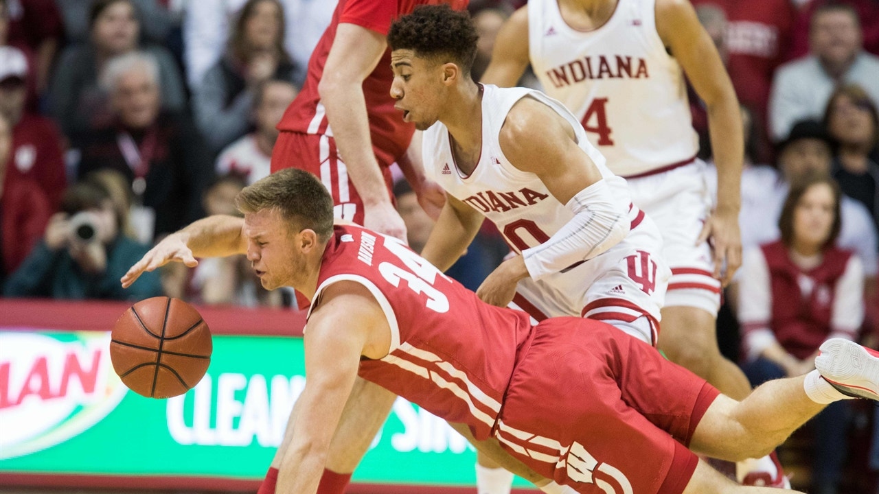 Wisconsin clinches share of Big Ten title with narrow victory over Indiana, 60-56