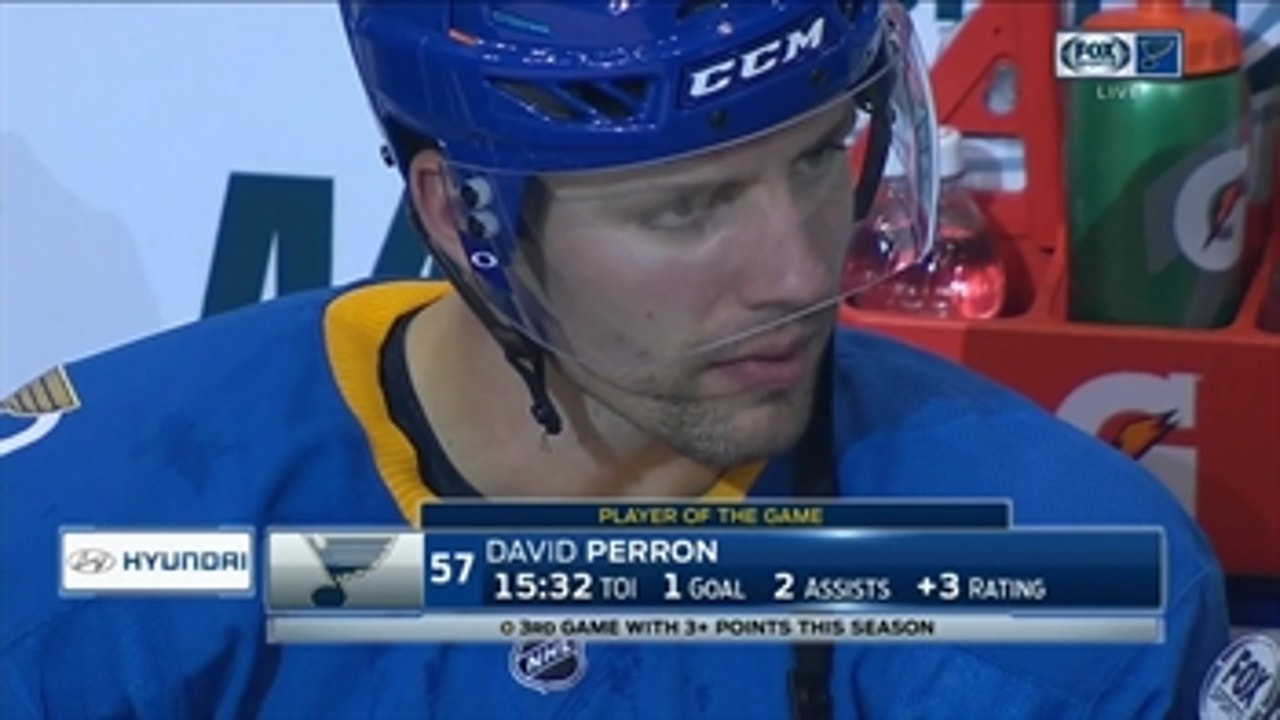 Perron: Blues keeping emotions in check helped win over Preds
