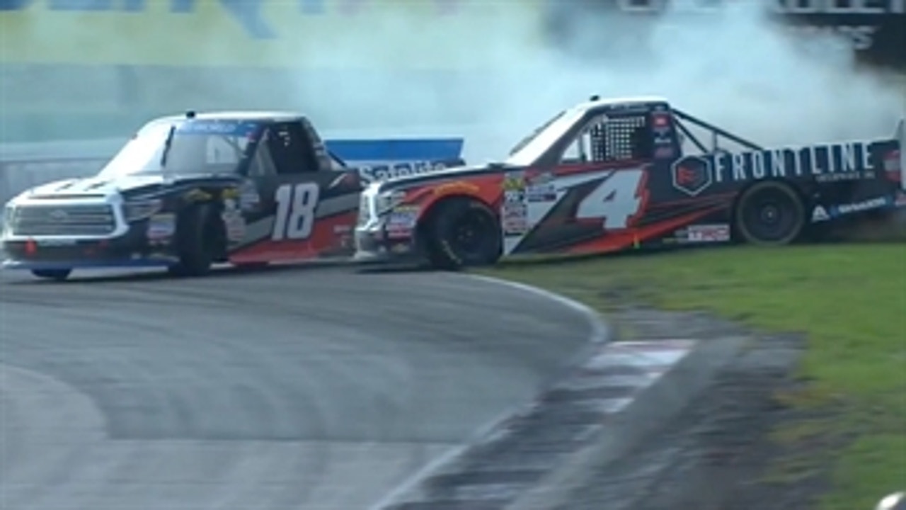 Todd Gilliland & Noah Gragson comment on their controversial finish in Canada | 2018 TRUCK SERIES | FOX NASCAR