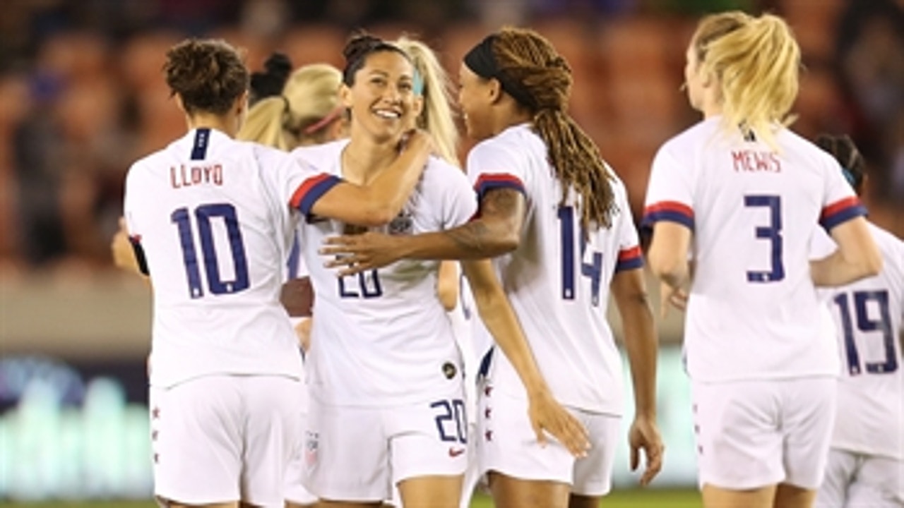 Christen Press bends dazzling goal past Costa Rica's keeper from outside the box