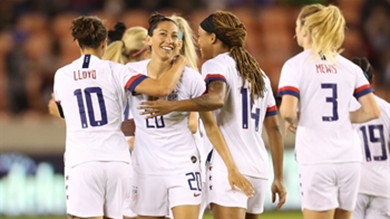 Christen Press bends dazzling goal past Costa Rica's keeper from outside the box