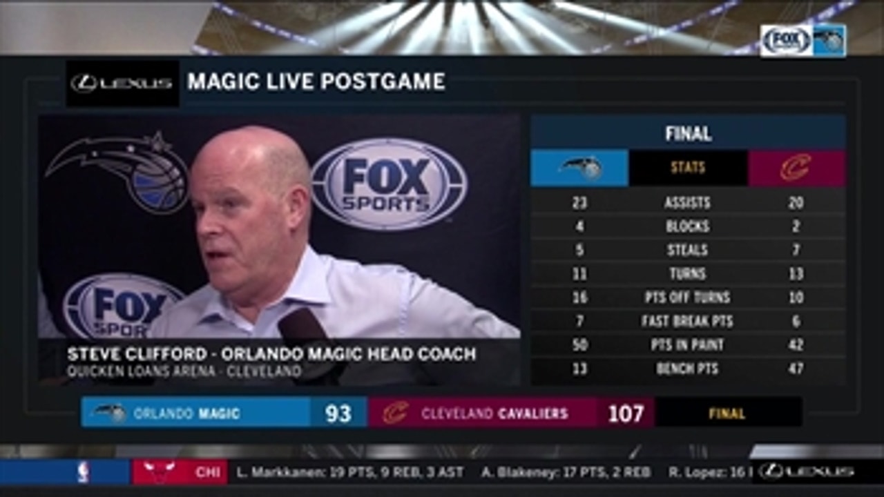 Steve Clifford on loss to Cavs: "We just made so many mistakes"