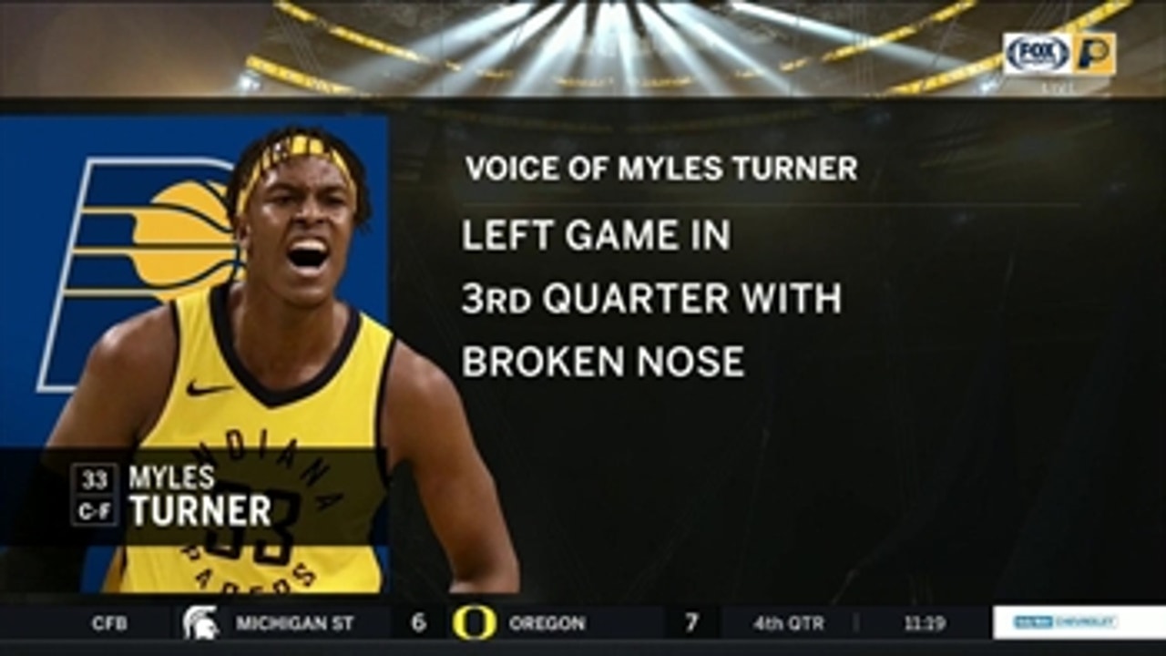 Myles Turner: 'I'm not overly concerned' about broken nose