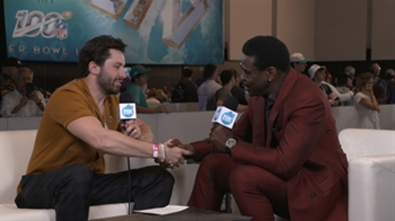 Baker Mayfield sits down with Michael Irvin and talks Super Bowl memories and Jimmy Johnson
