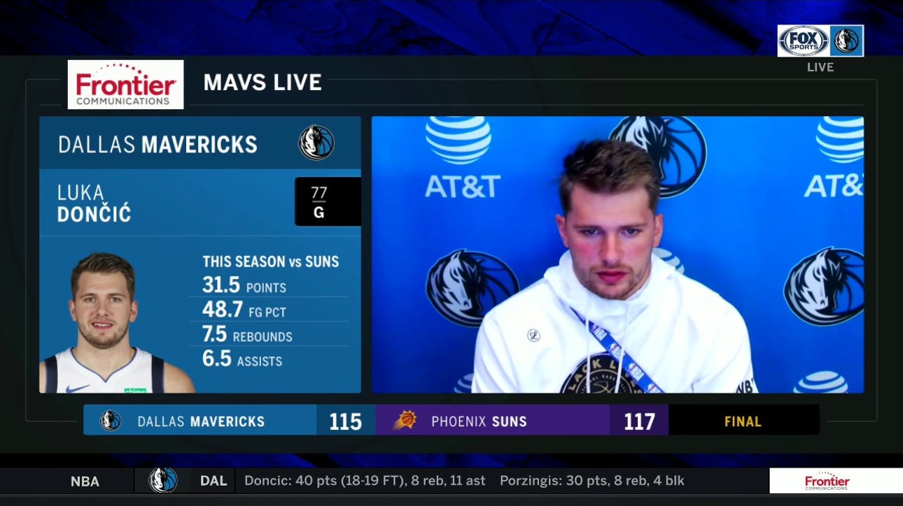 Luka Doncic discusses Dallas' loss against Phoenix