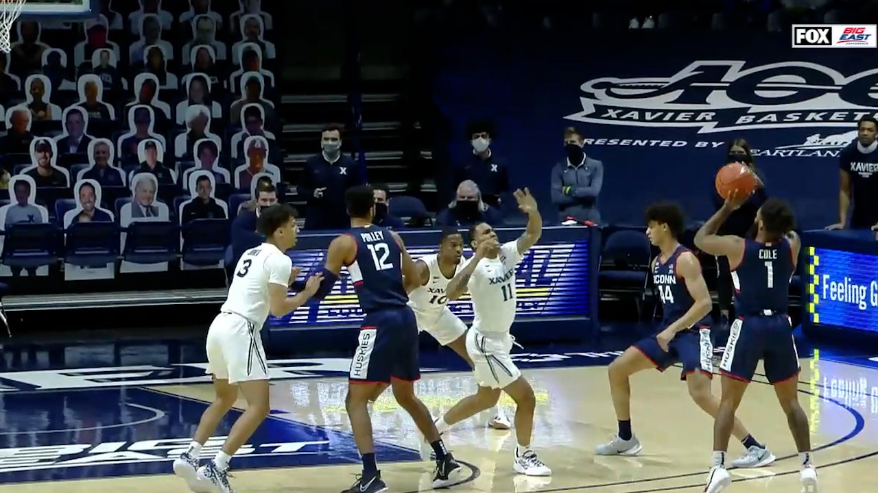 UConn defeats Xavier, 80-72, despite Zach Freemantle's 30-point, 15-rebound effort