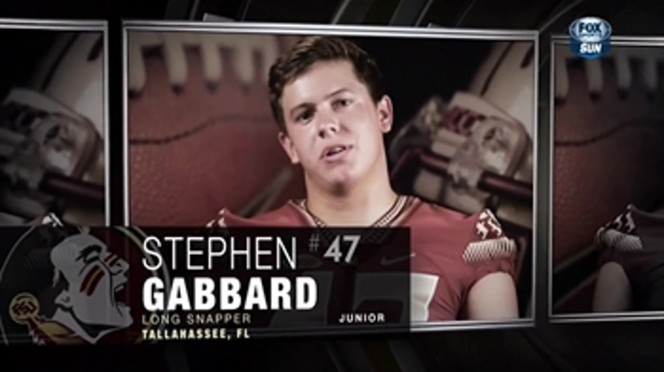 Inside the Helmet: FSU longsnapper Stephen Gabbard