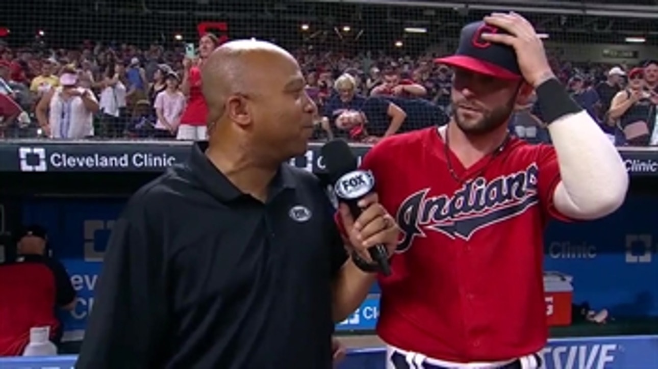 Tyler Naquin hit a mammoth home run that hit the top of the foul pole