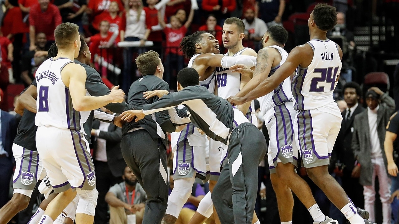 Shannon Sharpe reacts to the Kings trolling the Rockets after winning shot stands