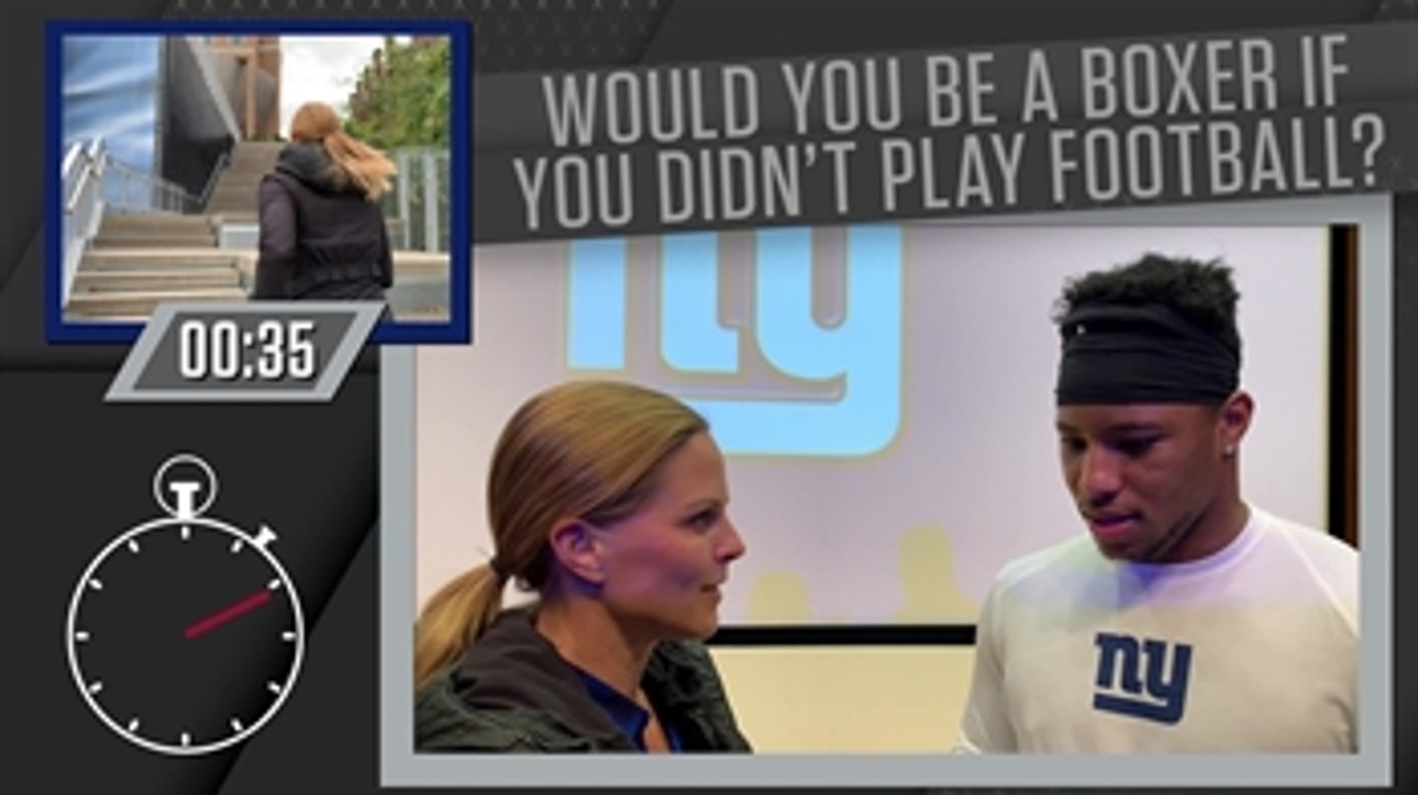 Saquon Barkley talks to Shannon Spake about OBJ's dance moves, what he was almost named, and more