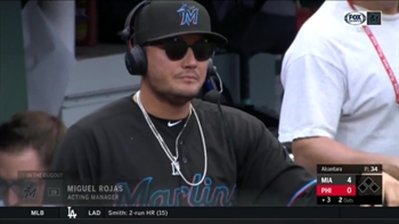 Miguel Rojas on acting as Marlins manager, trusting his teammates