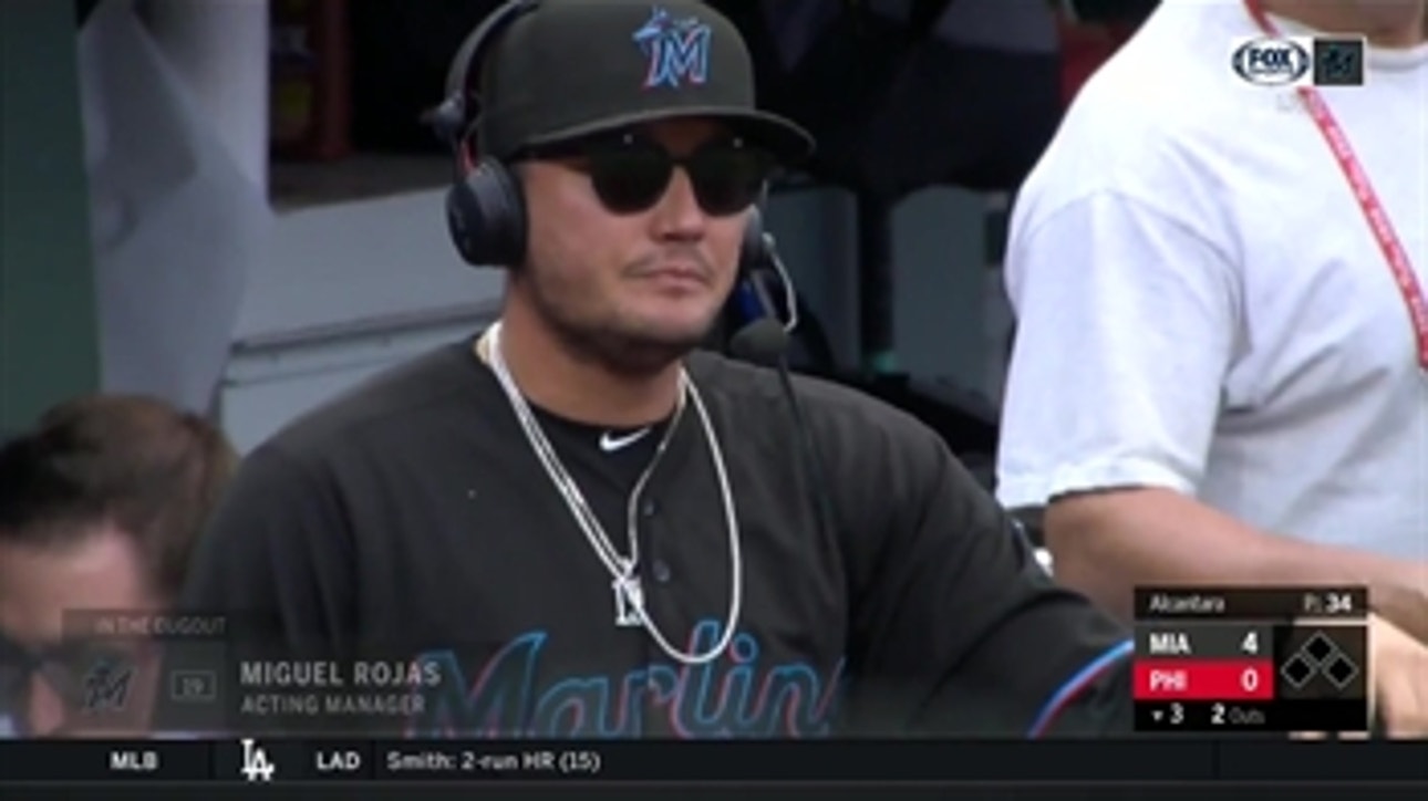 Miguel Rojas on acting as Marlins manager, trusting his teammates