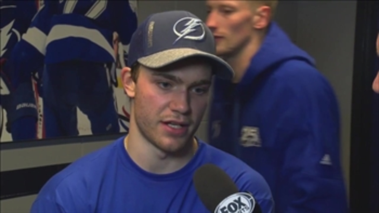 Brayden Point discusses beating Red Wings