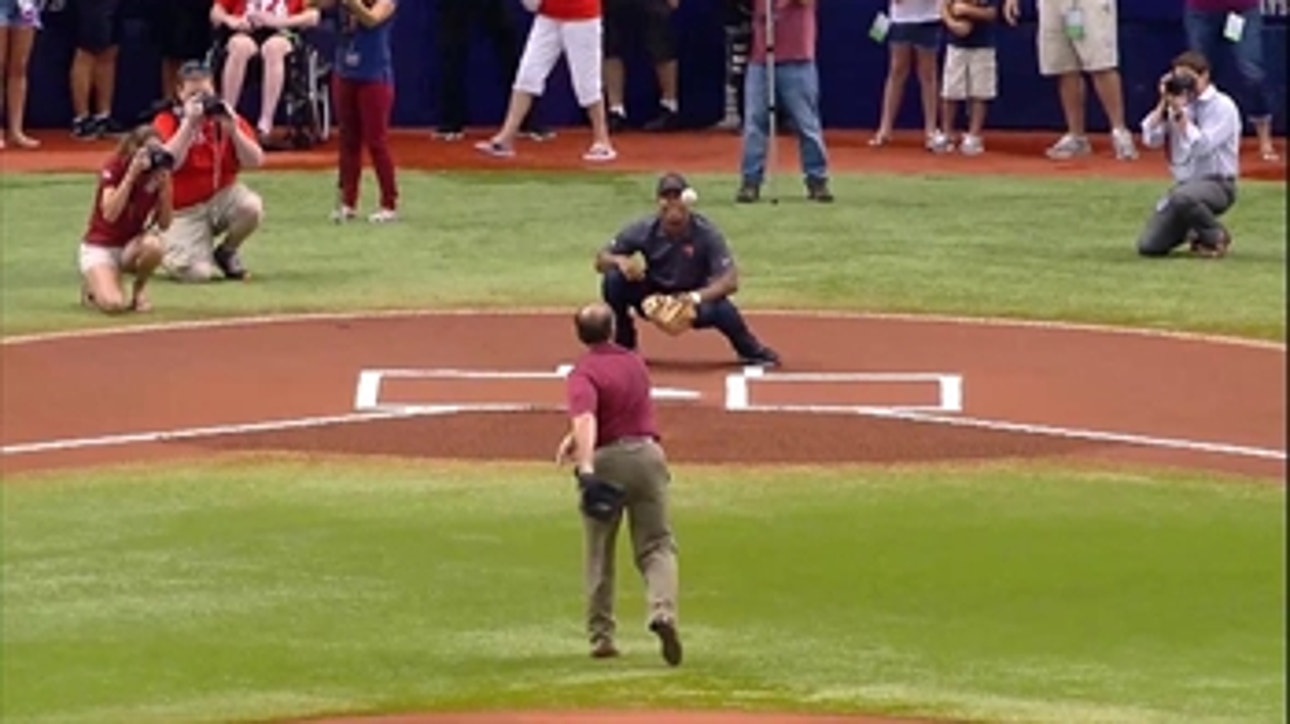 Jimbo Fisher, Jameis Winston team up for first pitch