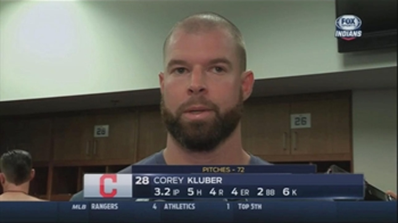 Kluber after getting roughed up by Twins