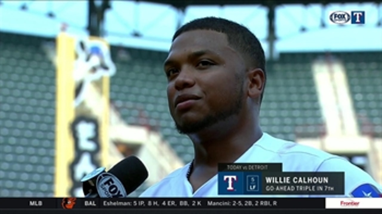 Willie Calhoun on Rangers Sweeping the Tigers with 9-4 win