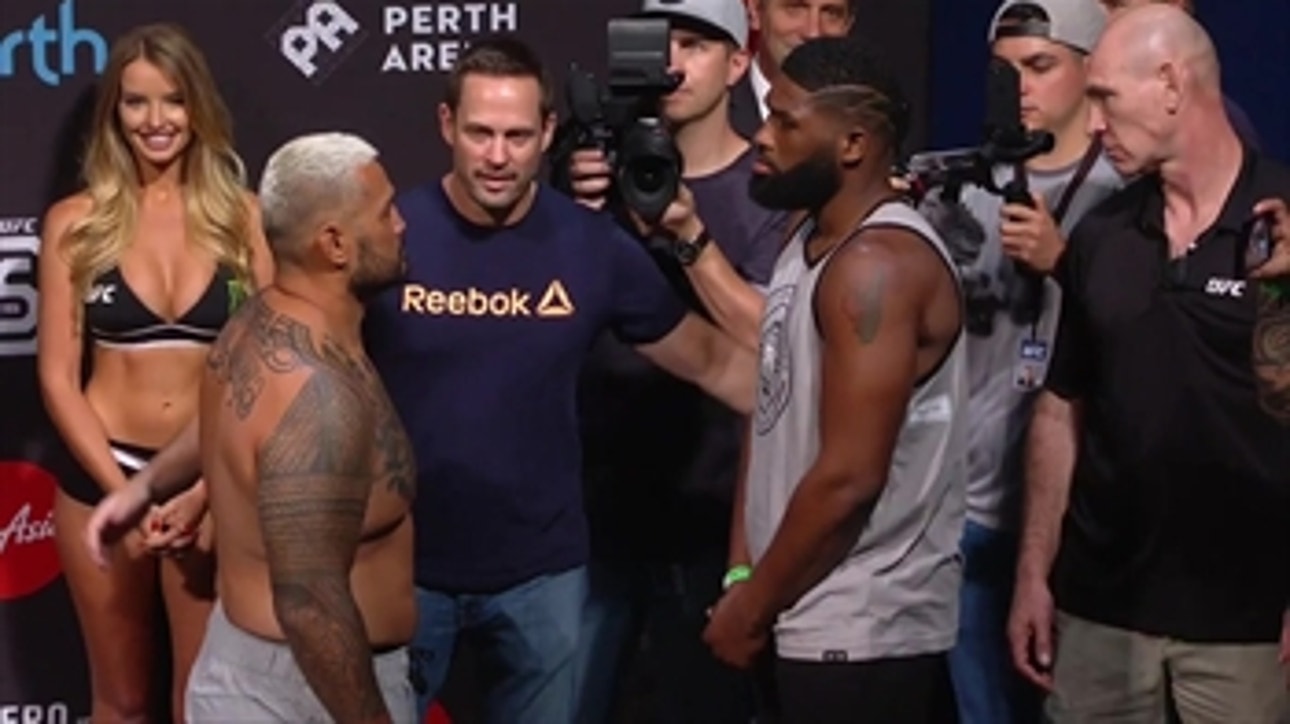 Mark Hunt vs Curtis Blaydes face-off ' WEIGH-IN ' UFC 221