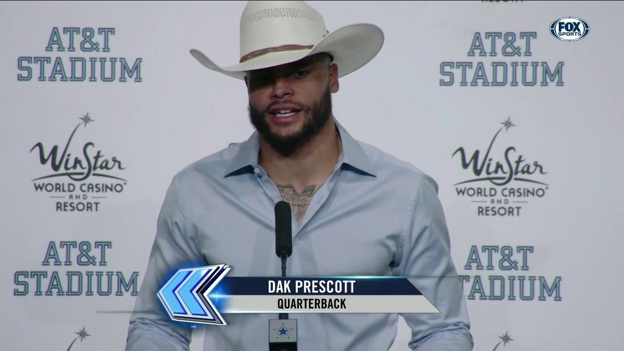 Dak Prescott Talks Cowboys Thrilling Win over the Falcons ' Cowboys Press Conference