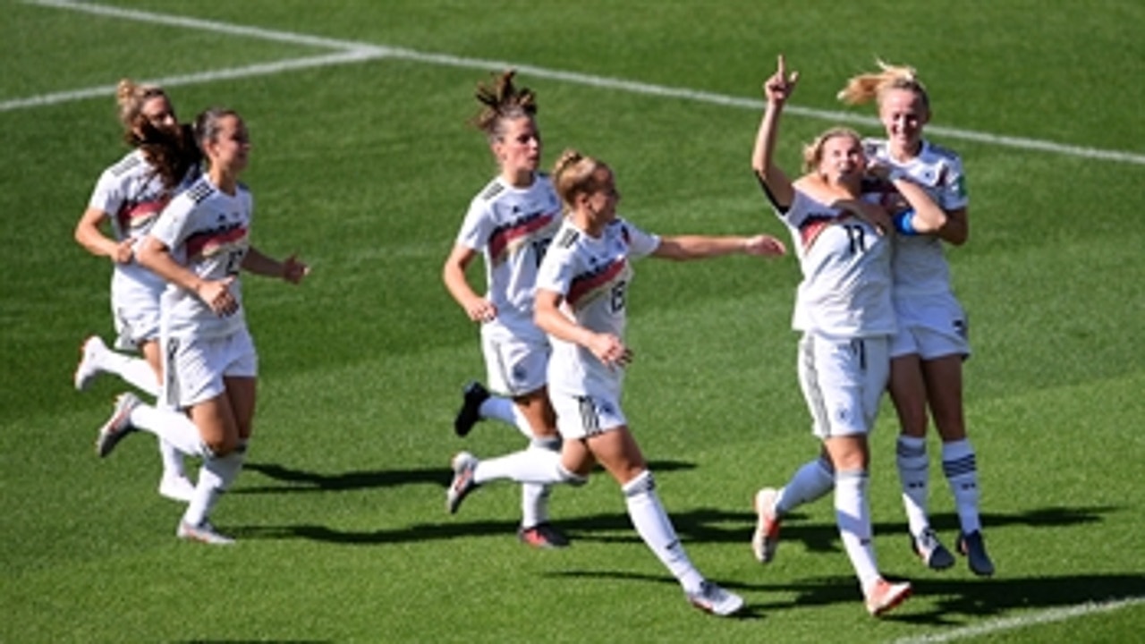 Germany's Sara Daebritz scores her 3rd goal of the 2019 FIFA Women's World Cup™ on a penalty