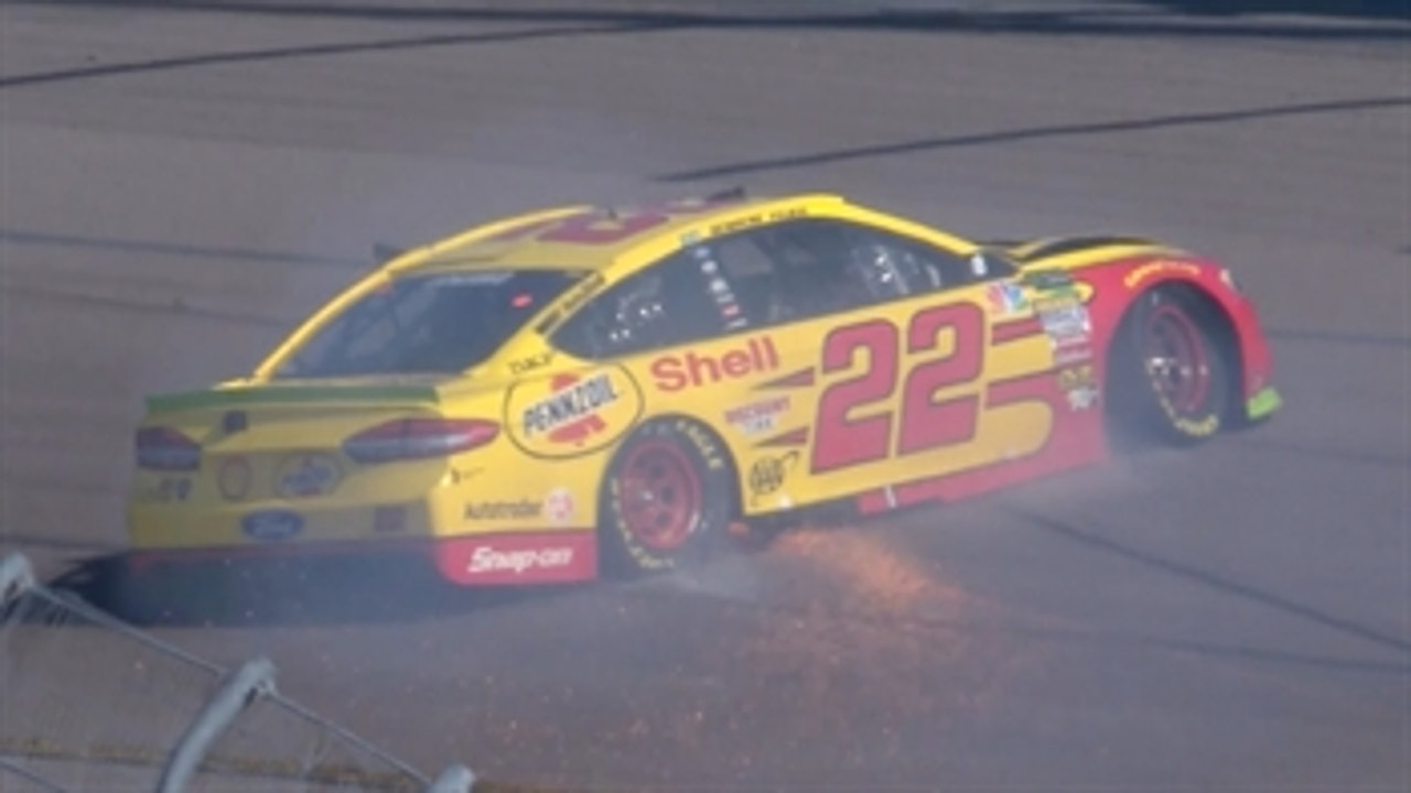 Joey Logano hits the wall after tire failure | 2018 ISM RACEWAY