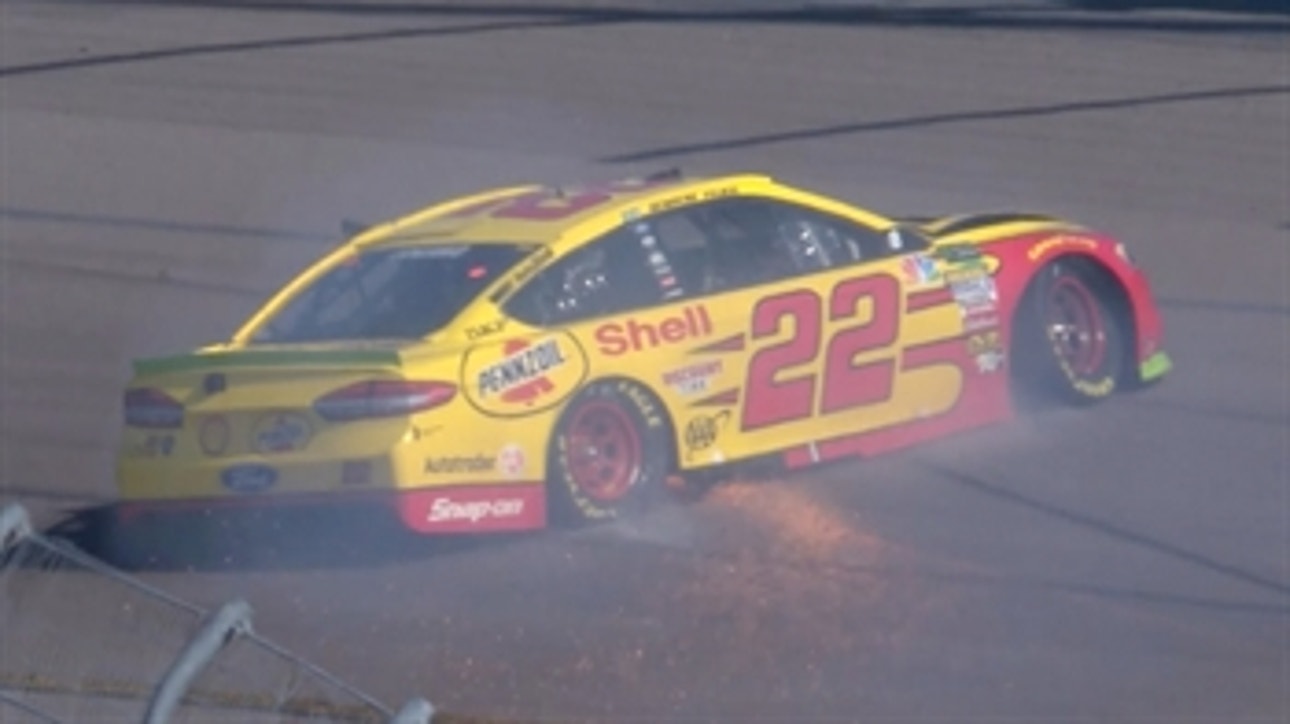 Joey Logano hits the wall after tire failure | 2018 ISM RACEWAY
